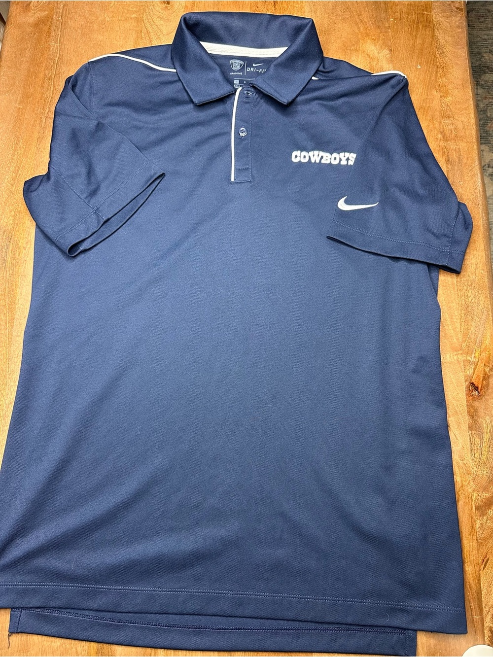 Nike Dallas Cowboys Equipment Navy Polo with White Accents